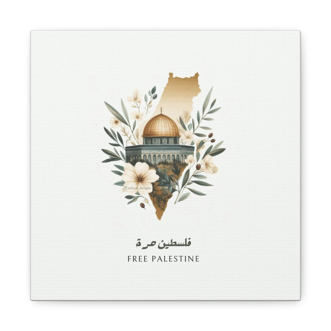 Palestinian Heritage Matte Canvas - Free Palestine Wall Art - Floral Home Décor